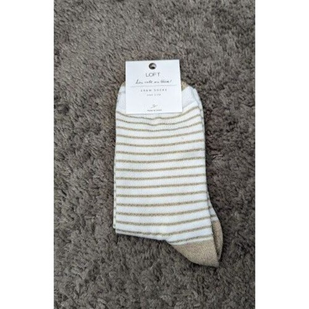 Ann Taylor LOFT - Gold Stripes- NWT - Holiday Sparkle - One Size - Picture 1 of 3